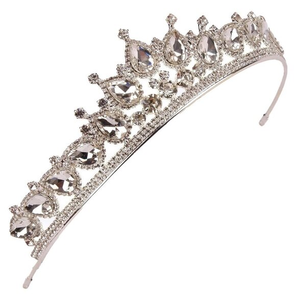 Women\'s Silver Rhinestone Tiara Crown for Wedding Prom Halloween Party Gift main image 7